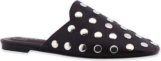 Shushop Aretha Studded Faux Leather Flat Mule in Brown at Nordstrom, Size 9.5