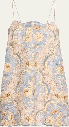Zimmermann Daylight Scallop Linen Mini Dress