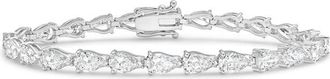 Diana M. Jewels 14kt White Gold 21cts Lab Grown Pear Diamond East-West Tennis Bracelet