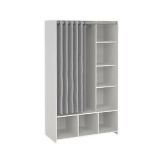 Dmora Dmora - Gran Armario Jal, Muebles De Dormitorio, Vestidor, Armario De Ropa, 105x48 H180 Cm, Blanco Y Gris
