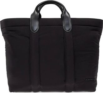 Jacquemus Borsa tote The Bambino con manico in pelle - Nero