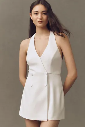 Mare Mare Halter V-Neck Blazer Romper