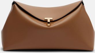 Toteme Clutch T-Lock Small in pelle