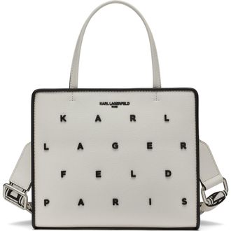 Karl Lagerfeld Maybelle Satchel in White/black at Nordstrom