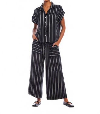 Fifteen Twenty Colette Button Up Top In Menswear Stripe