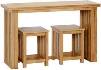 Seconique Seconique - Richmond Foldaway Dining Set (2 Stools) - Oak Varnish