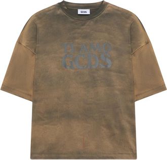 GCDS T-shirt met korte mouwen - Heren - T-shirts - Groen - L - Katoen - Tops