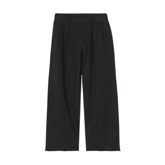 Denimist Cropped Trousers, female, Black, Size: W28 Flat Front Wide Leg Chino