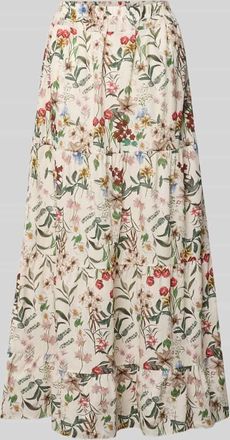 Zabaione Midirock im Stufen-Look Modell Ka44trinaa in Offwhite Melange, Gr&ouml;&szlig;e XXL