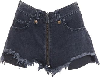 Unravel grey cotton ziparound cut off wide flared shorts 25
