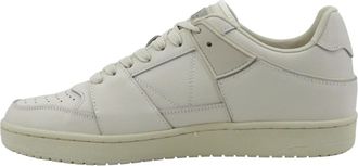 Guess Sava Mid Mixed-Leather High-Top Sneakers - Heren - Sneakers - Wit - 44 EU - Katoen - Schoenen