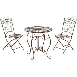 Clp Conjunto De Muebles De Jard&iacute;n Indra Marr&oacute;n Antiguo