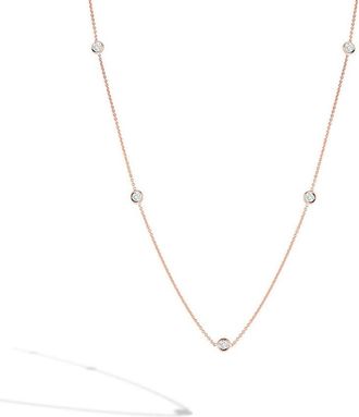 Roberto Coin Diamonds By The Inch Rose Gold Station Necklace -.25ctw - 001316AXCHD0