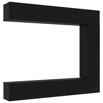 Berkfield Home 5 Piece TV Cabinet Set Wall-mounted Black Oak Engineered Wood