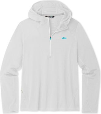 Stio | Mens Trax Power Grid Half Zip Hoodie, Size Extra Large in Quiet Grey