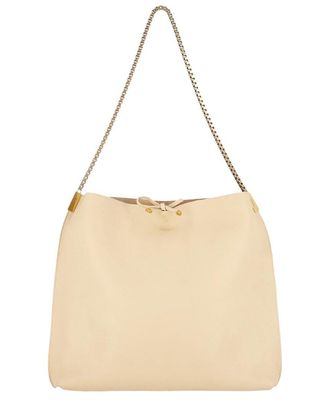 Saint Laurent Beige Leather Suzanne Shoulder Bag With A Matching Pouch (Authentic Pre-Loved)