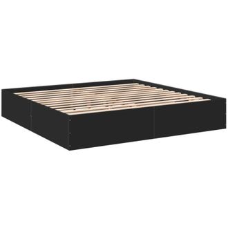 vidaXL Estructura De Cama Madera De Ingenier&iacute;a Negra 200x200 Cm Vidaxl