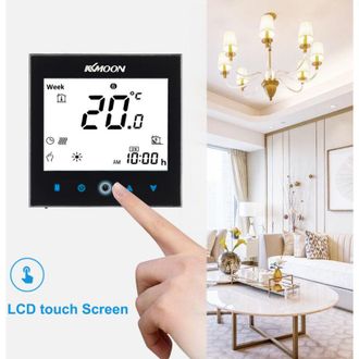 OEM Termostato Digital Kkmoon Para Calefacci&oacute;n Por Suelo Radiante El&eacute;ctrica, Con Sensor De Suelo Y Aire, Ahorro De Energ&iacute;a, Ca 95-240v 16a, Pantalla T&aacute;cti