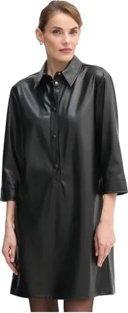 Benetton Vestido Recto Mini - Coats - Mujer - Negro - S