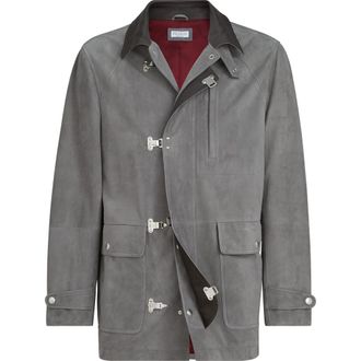 Brunello Cucinelli Suede outerwear in Medium Grey at Nordstrom, Size Xx-Small Eu