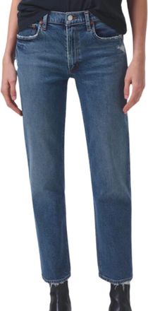 A Gold E Kye Mid Rise Straight Crop Jeans In Notion