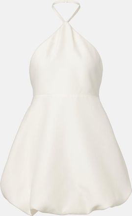 Balenciaga Halterneck peplum wool and silk minidress