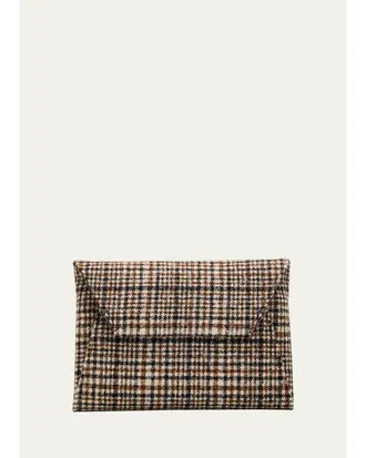 Brunello Cucinelli Duo Check Alpaca-Wool Clutch Bag