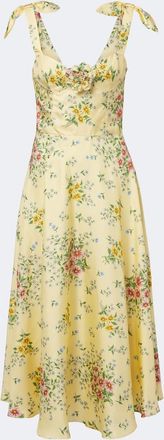 Rodarte Abito midi in seta con stampa floreale