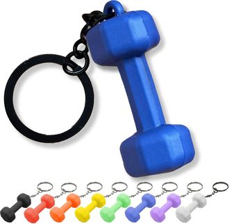 Generic Silicone Mini Dumbbell Keychain - Fitness Enthusiast Gift for Gym Bags, Backpacks & Wallets - Lightweight Weightlifting Keyring for Men & Women (Blue)