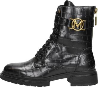 Mexx Kimberly Glad Enkelboot - Dames - Veterlaarzen - Zwart - 37 EU - Leer - Schoenen