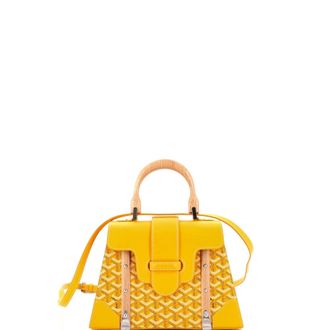 Goyard Saigon Top Handle Bag Coated Canvas with Leather PM