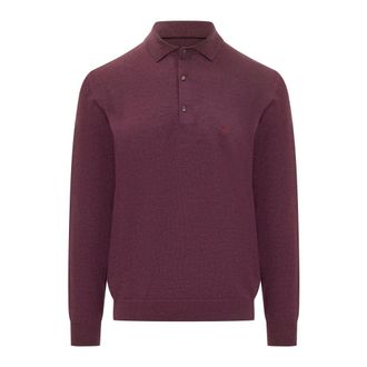 Etro Polo Shirts, male, Red, L, Knitted Long Sleeves Polo