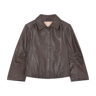Gustav Jenna Leren Jas - Dames - Jassen - Bruin - Maat: XS Leer