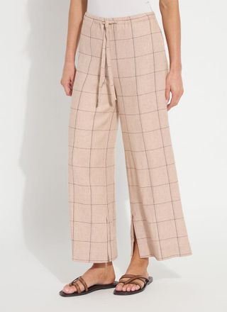 Lyss&eacute; Nixie Drawstring Linen Wide Leg Pant (27 Inseam)