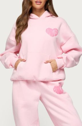Edikted Major Love Logo Hoodie in Light-Pink at Nordstrom, Size X-Small