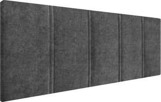 HOGAR 24 Cabecero amur tapizado en tejido acuaqulin gris marengo, 155x55x3cm