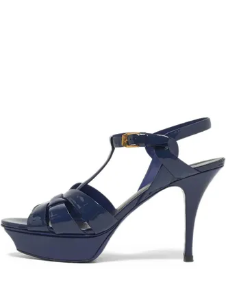Saint Laurent crossover-straps sandals - Blue