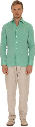 Finamore Linen Shirt with Paramontura Collar