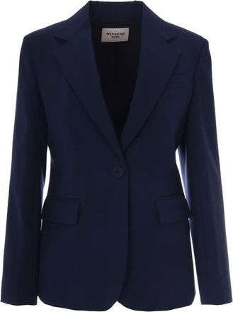 Max Mara Jassen, Dames, Blauw, 2Xs, Wol, Wkdlamine Blazer