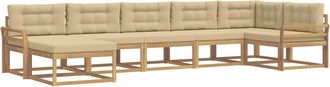 vidaXL Conjunto De Sof&aacute;s De Exterior 7 Uds. Y Beige Vidaxl