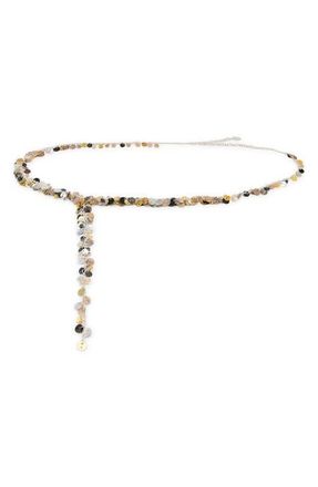 Mango Button Embellished Chain Belt in Silver at Nordstrom, Size Medium