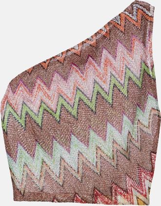 Missoni Zigzag one-shoulder lame top