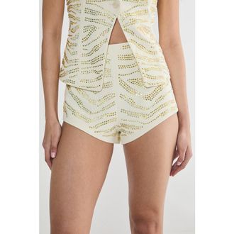 NASTY GAL Zebra Tailored Hotpants in Cream at Nordstrom, Size X-Large