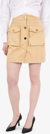 Elisabetta Franchi Minigonna in cotone con tasconi cammello