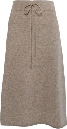 H&eacute;st Selma Gebreide Rok - Dames - Midirokken - Beige - 2XL - Wol - Rokken