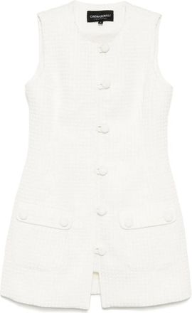 Cynthia Rowley Abito Paige con effetto jacquard - Bianco