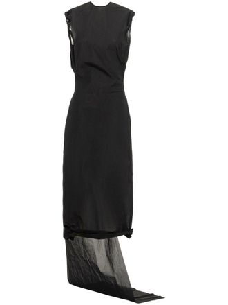 Prada drape-detail midi dress - Black