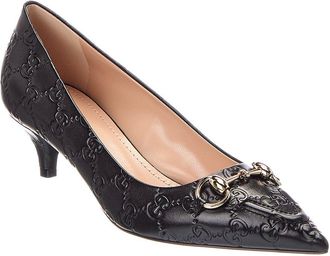 Gucci Gg 50Mm Horsebit Leather Pump