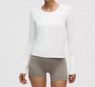 lululemon Swiftly Tech Long Sleeve 2.0 Race Length Top In White/white