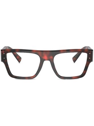 Dolce & Gabbana Eyewear tortoiseshell-effect square glasses - Red